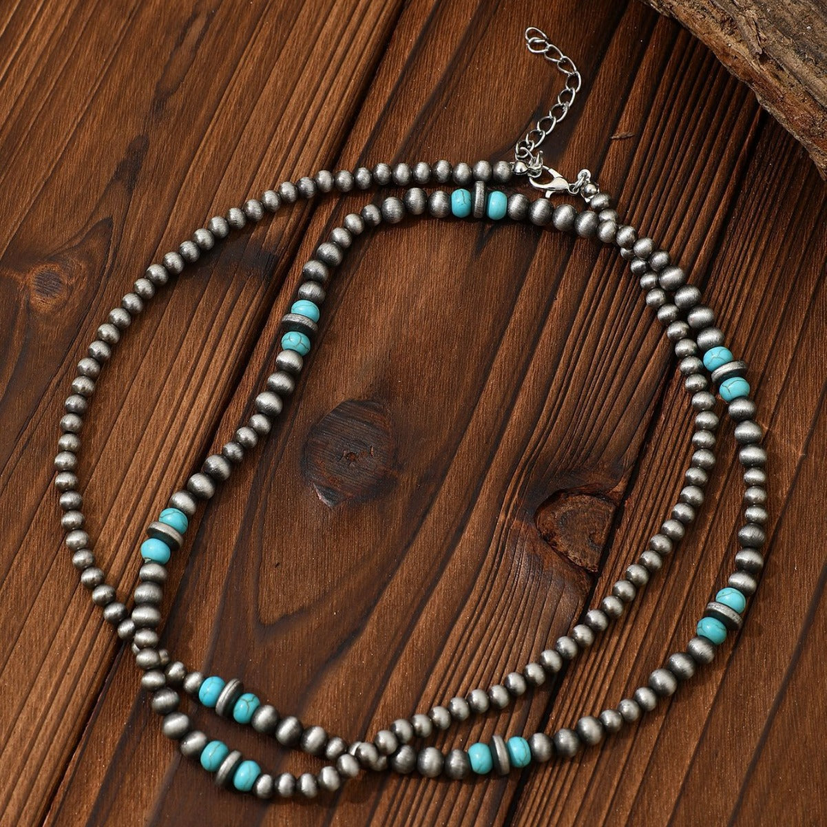 Navajo Faux Pearl Turquoise Beaded Necklace