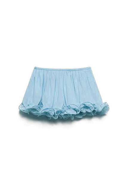 Potential Ruffled Sleeveless Chiffon Suit