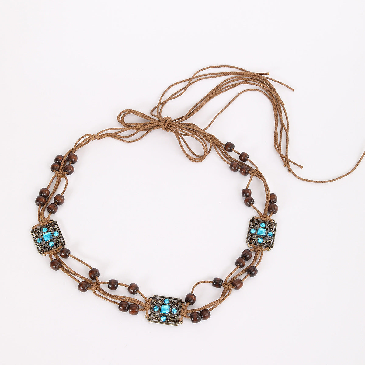 Handmade Weaving Wood Beaded Belt