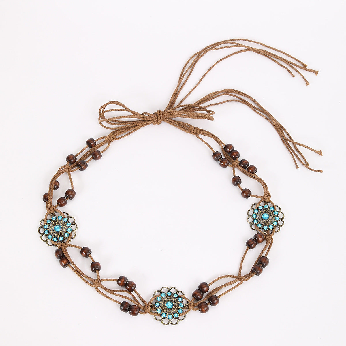 Handmade Weaving Wood Beaded Belt