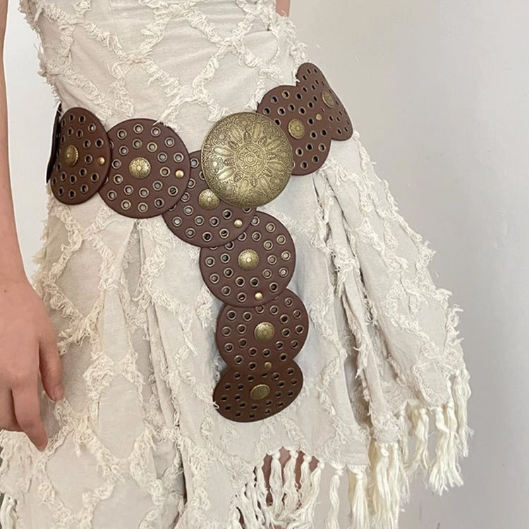 Vintage Round Cutout Waistband