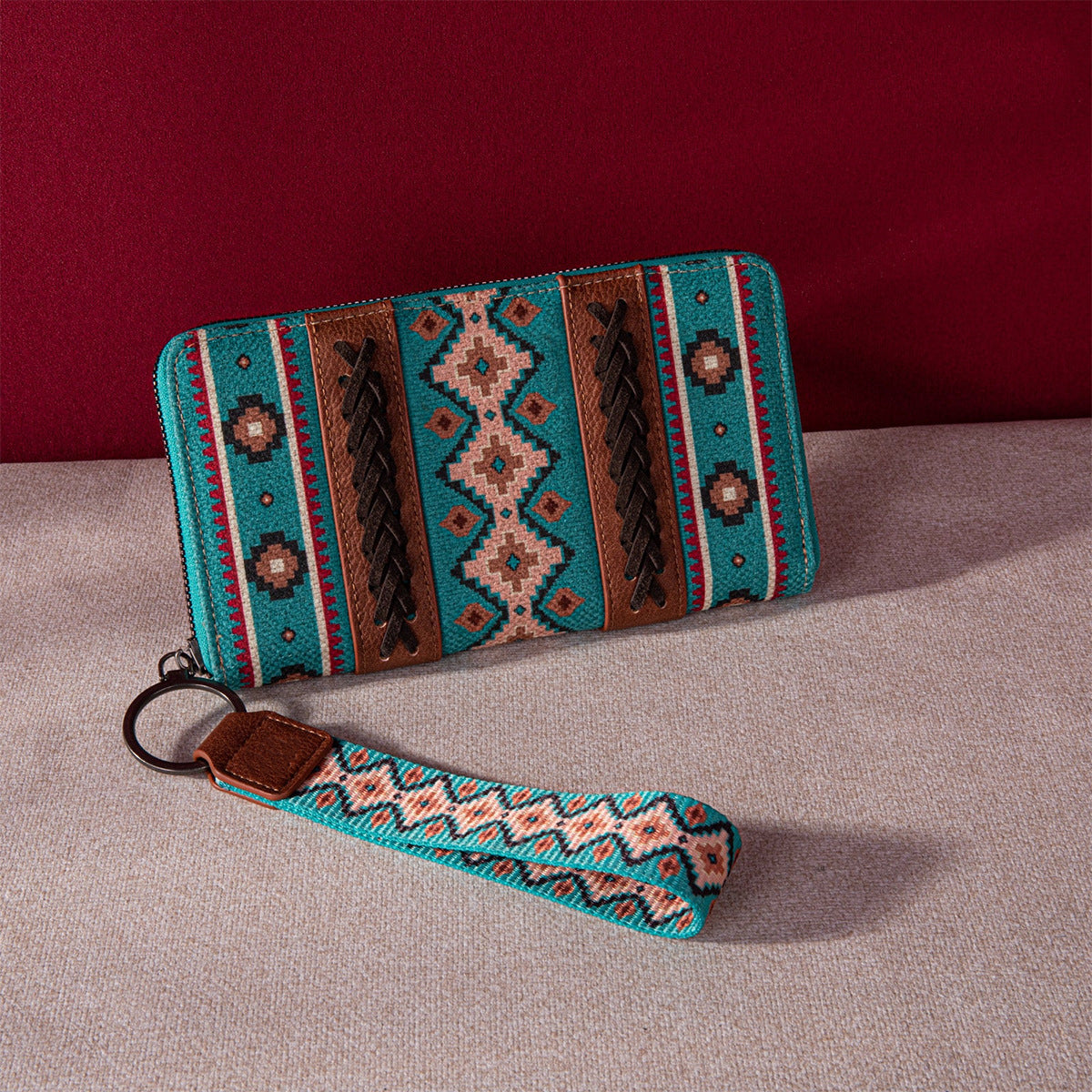 Aztec Dual Sided Print Canvas Wallet