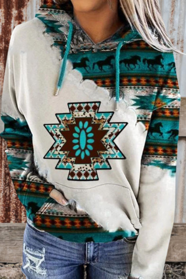 Casual Aztec Printed Hoodie