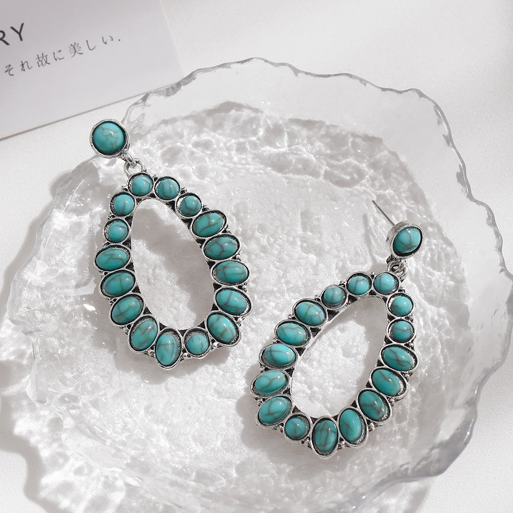 Western Turquoise Drop Earrings