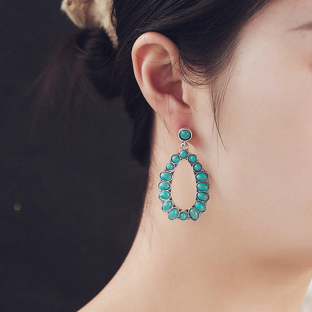 Western Turquoise Drop Earrings