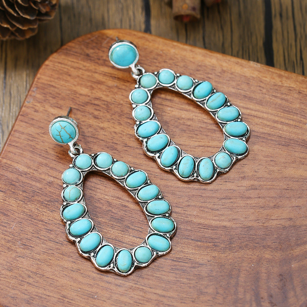 Western Turquoise Drop Earrings
