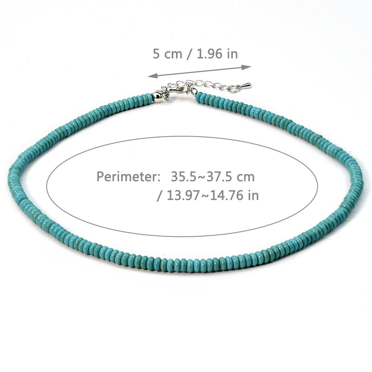 Turquoise Beaded Natural Stone Necklace