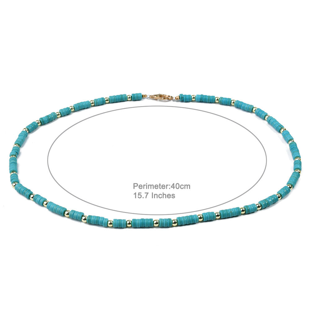 Turquoise Beaded Natural Stone Necklace