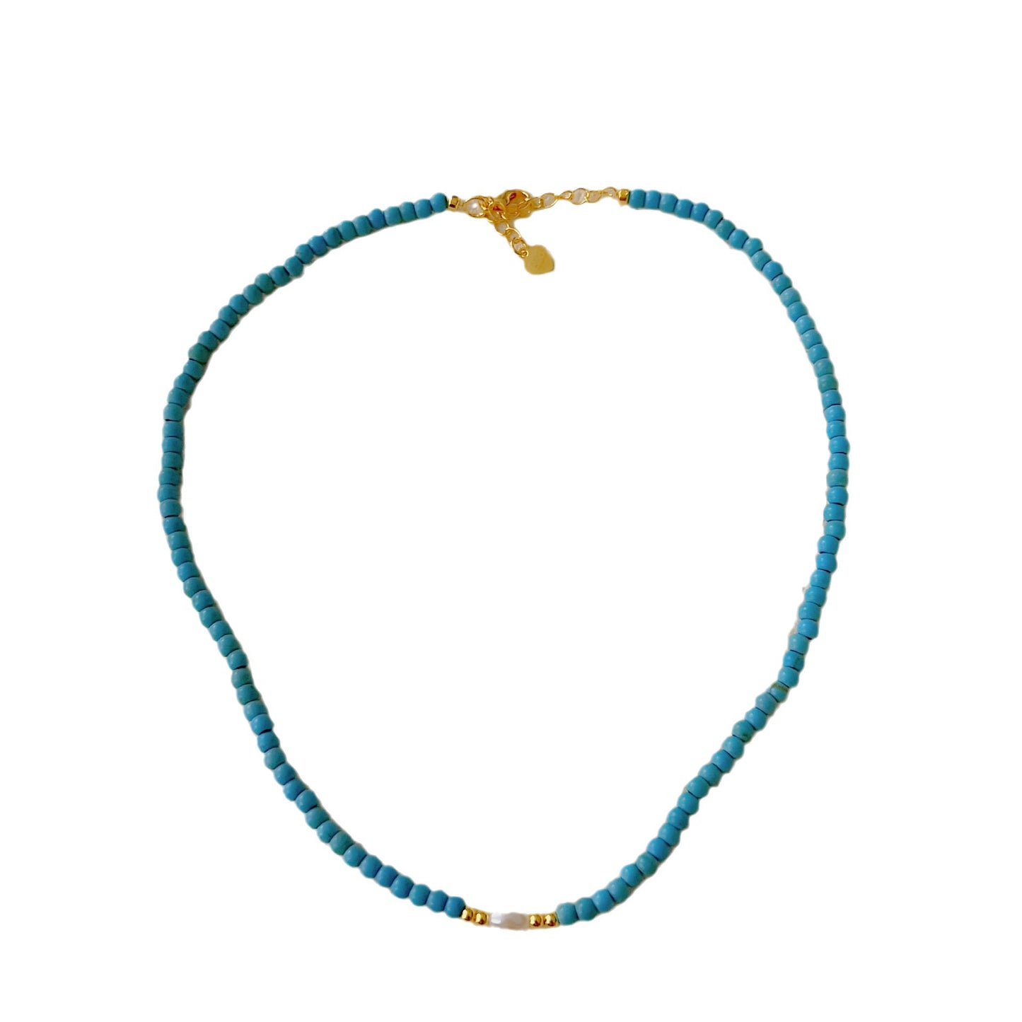 Turquoise Beaded Natural Stone Necklace