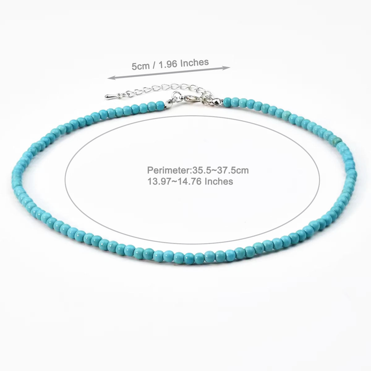 Turquoise Beaded Natural Stone Necklace