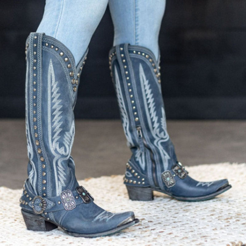 Western Embroidered Stud Boots