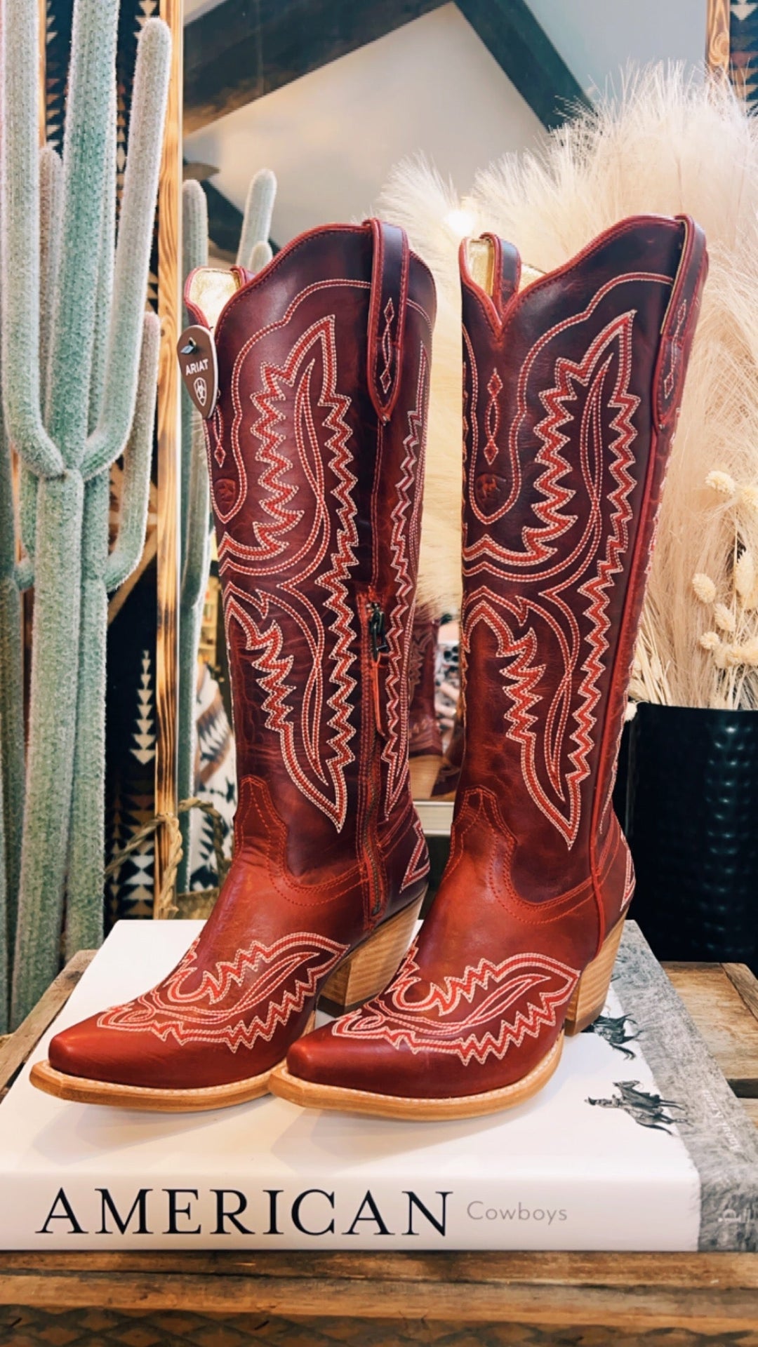 Western Chunky Heel High Top Boots