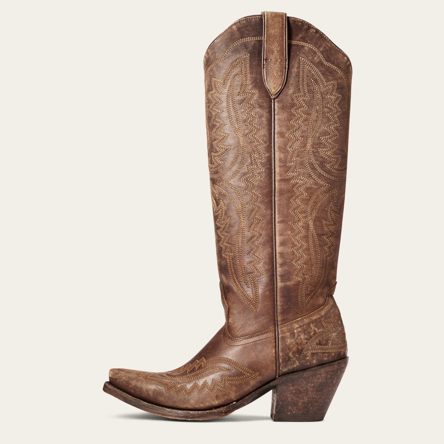 Western Chunky Heel High Top Boots