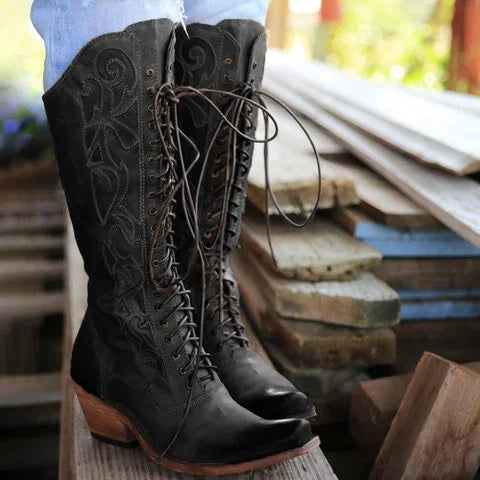 Cross-strap Mid-boots