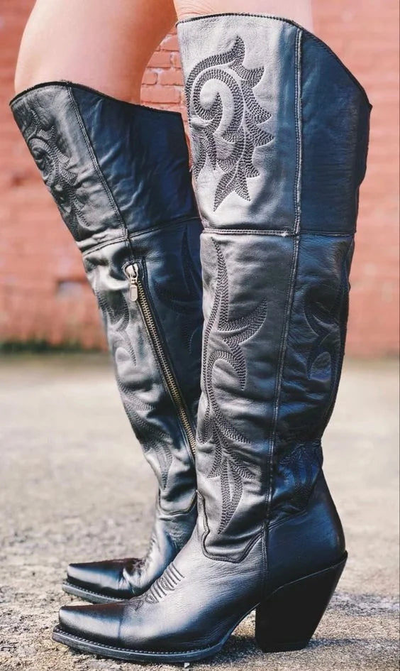 Western Dan Post Knee High Boots