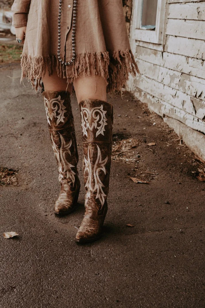 Western Dan Post Knee High Boots