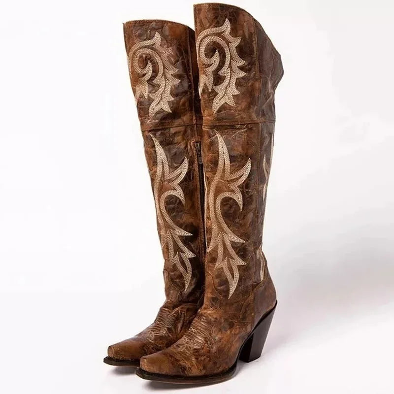 Western Dan Post Knee High Boots
