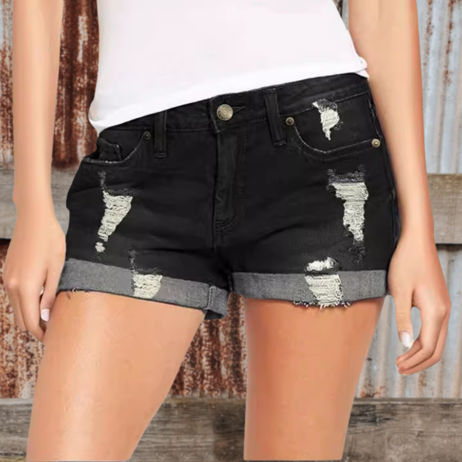 Distressed Ripped Jean Shorts