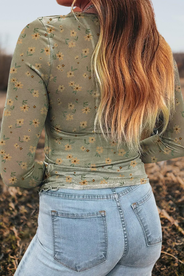 Ditsy Floral Mesh Top