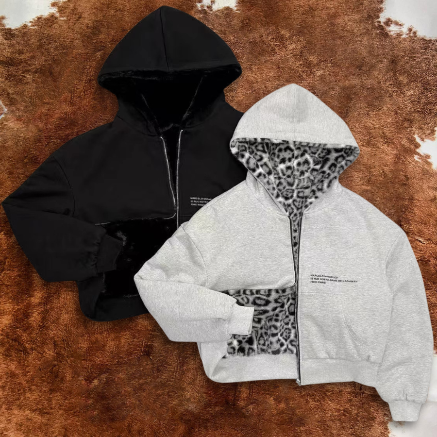 Wild Leopard Print Two-sided Instincts Zip-Up