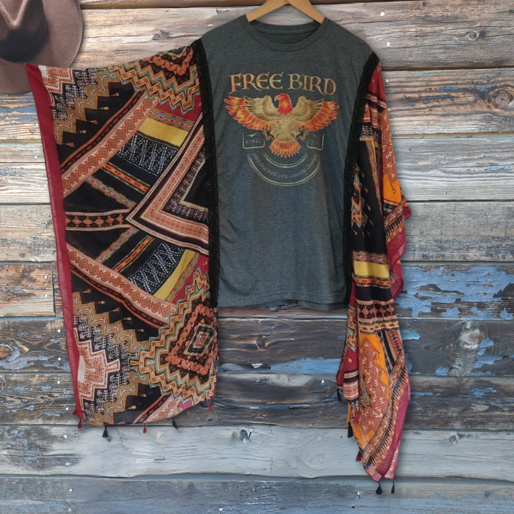 "Free Bird" Graphic Bohemian T - shirt