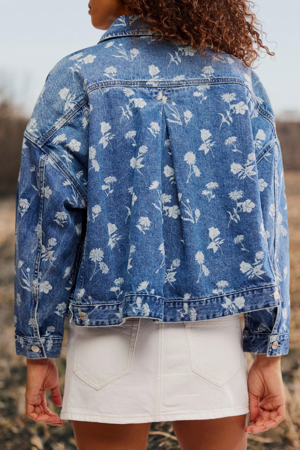 Opal Floral Swing Denim Jacket