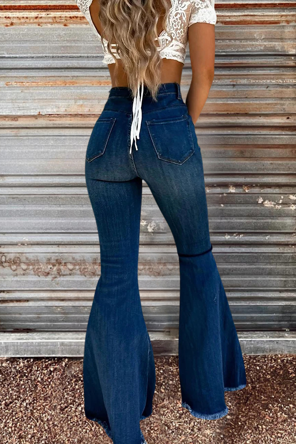 Vintage Ripped Flared Jeans