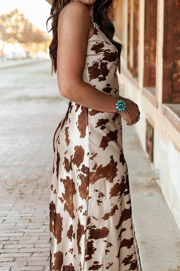 Cow Print Slip Dress