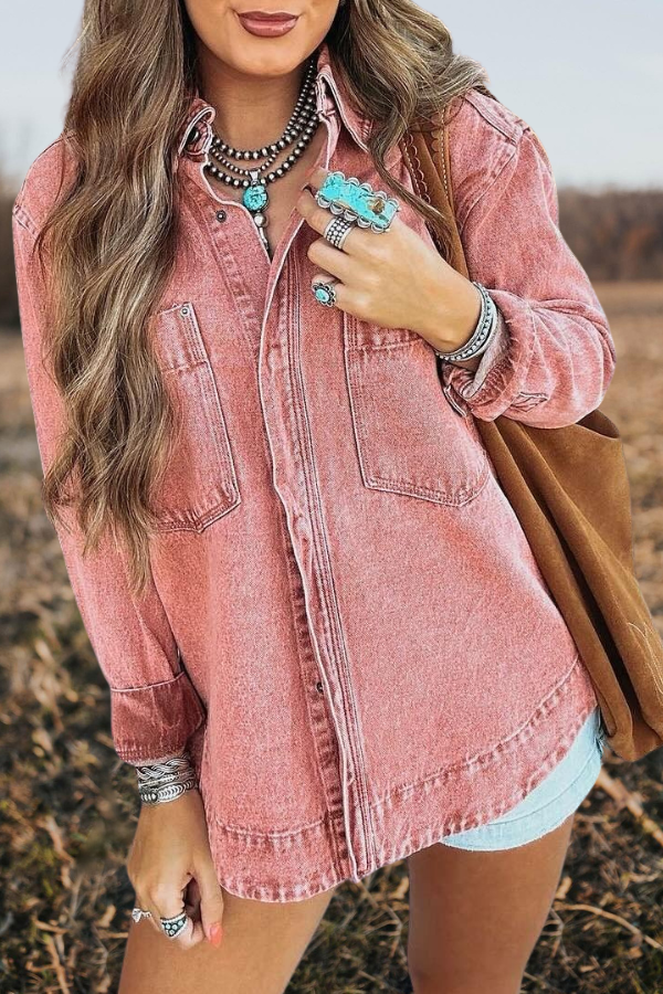 Oversized Button Down Denim Shacket