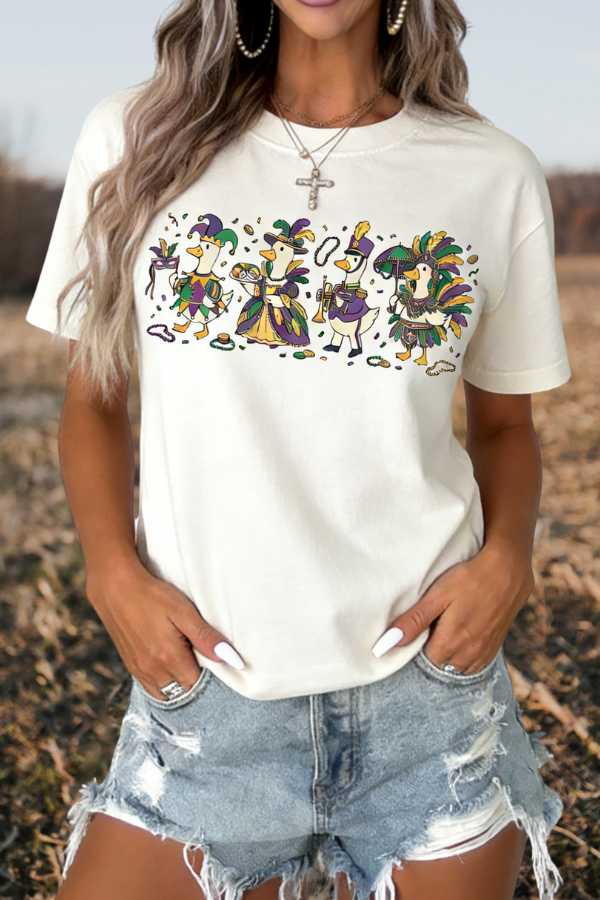 Mardi Gras Duck Costume Graphic Tee