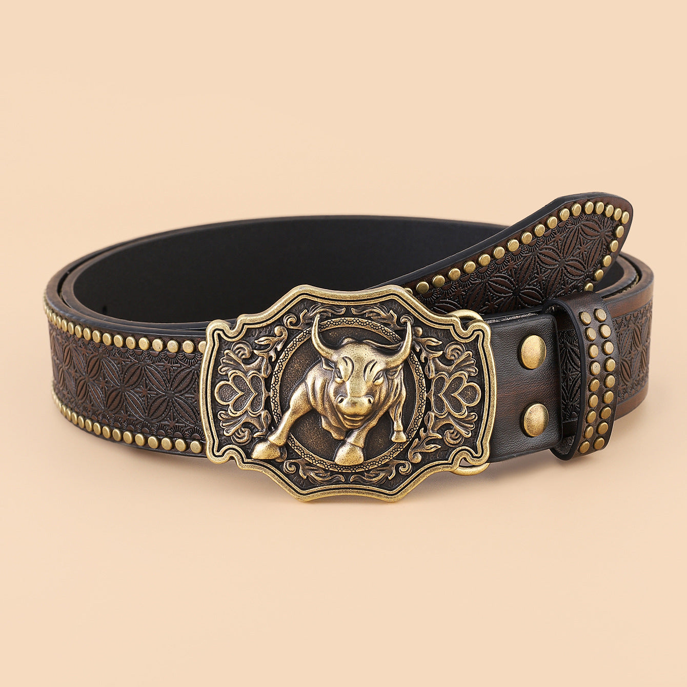 Cow Engraved Leathers Belts