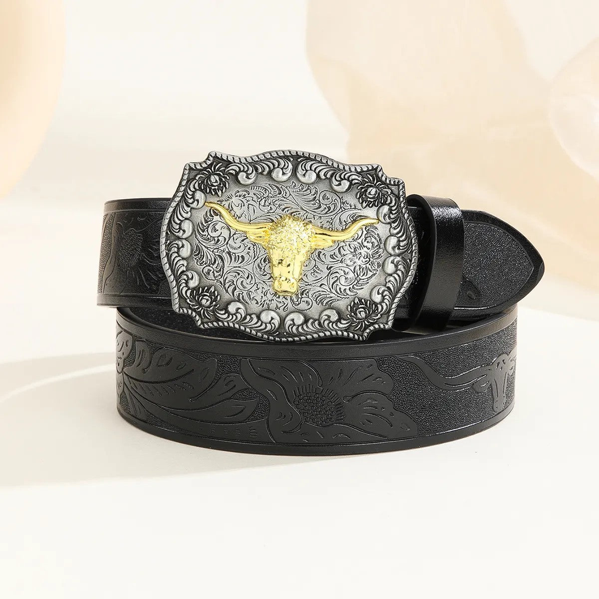 Western Cowhead Belts-Black