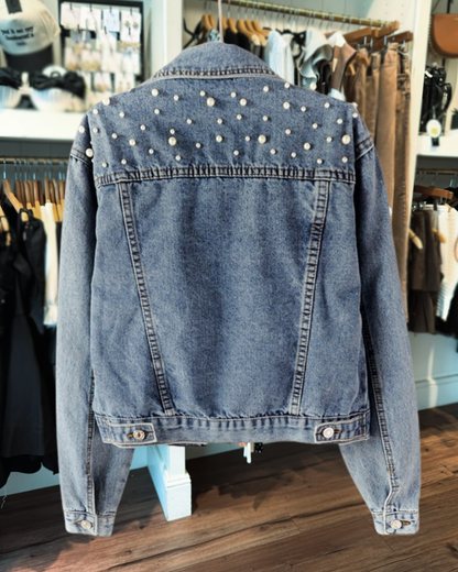 Bride  Pearls Denim Jacket