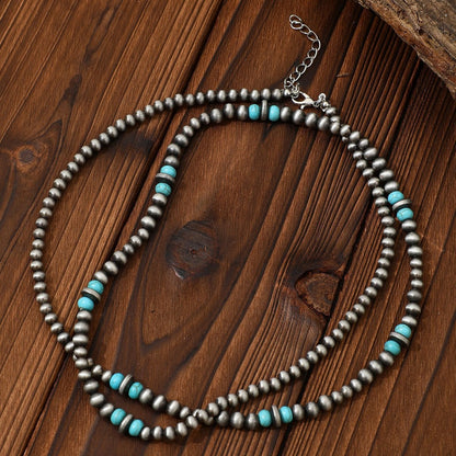 Navajo Faux Pearl Turquoise Beaded Necklace