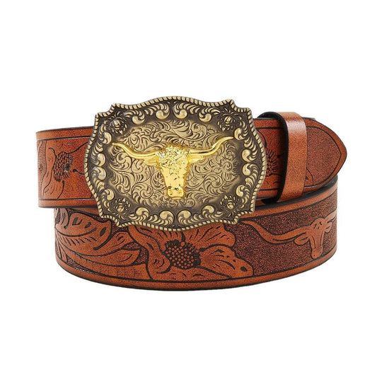 Western Cowboy Leather Belt