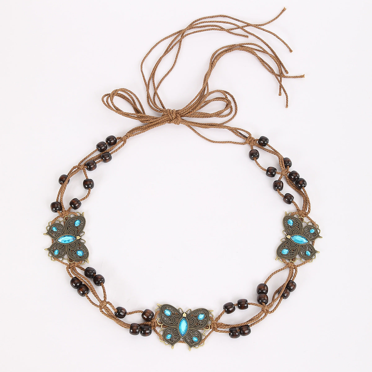 Handmade Weaving Wood Beaded Belt