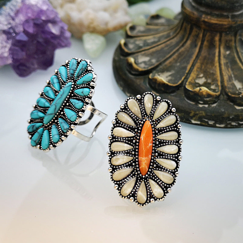 Vintage Colorful Turquoise Exaggerated Rings – My Store