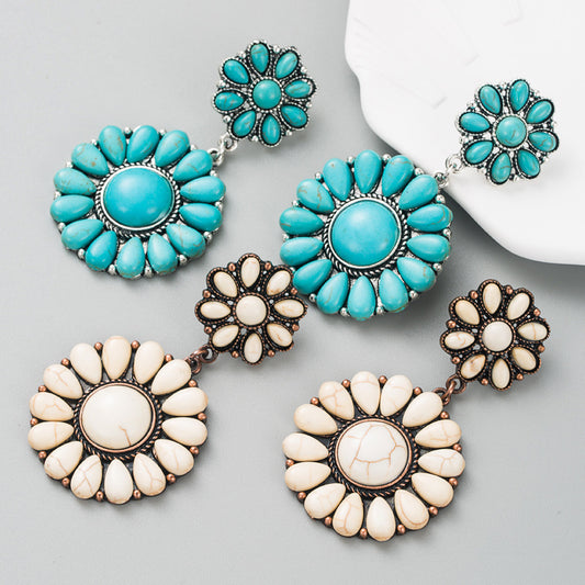 Round Turquoise Earrings