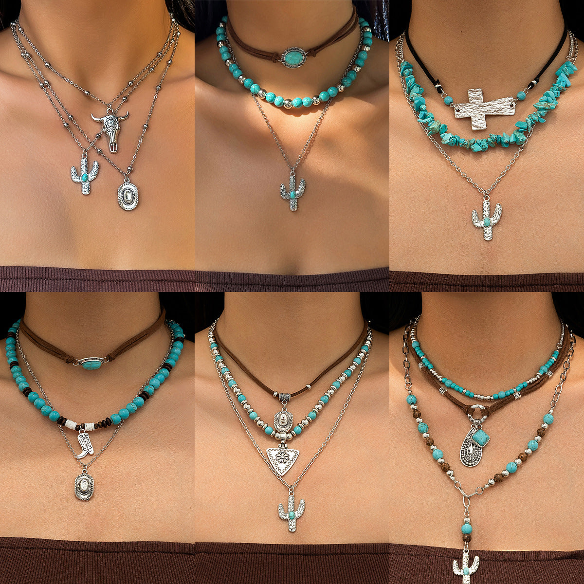 Vintage Multi Layered Necklace Set