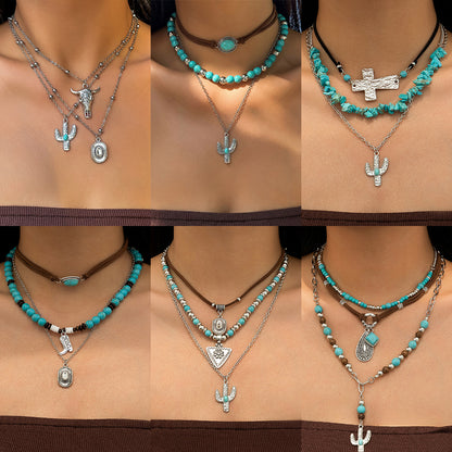 Vintage Multi Layered Necklace Set