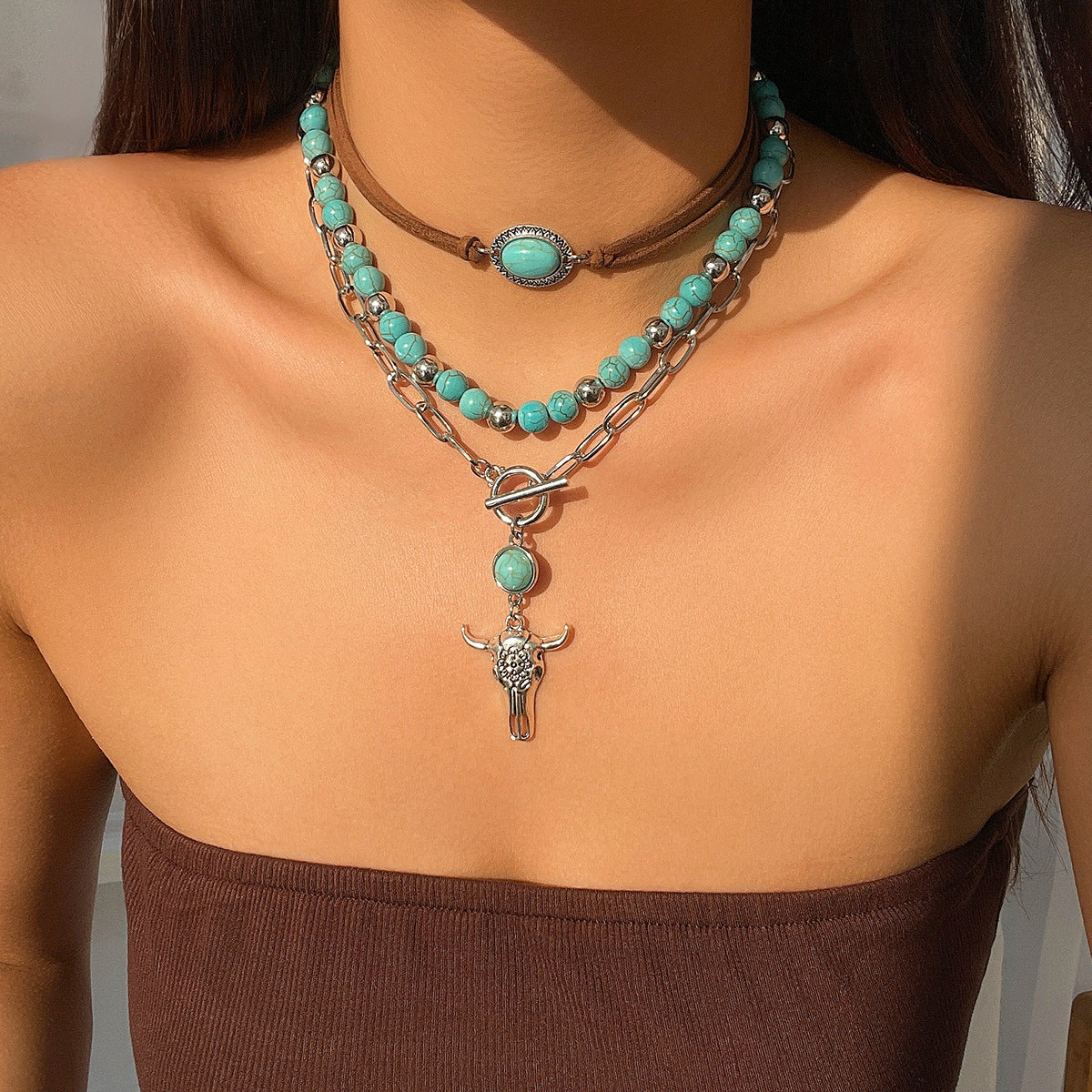 Vintage Multi Layered Necklace Set