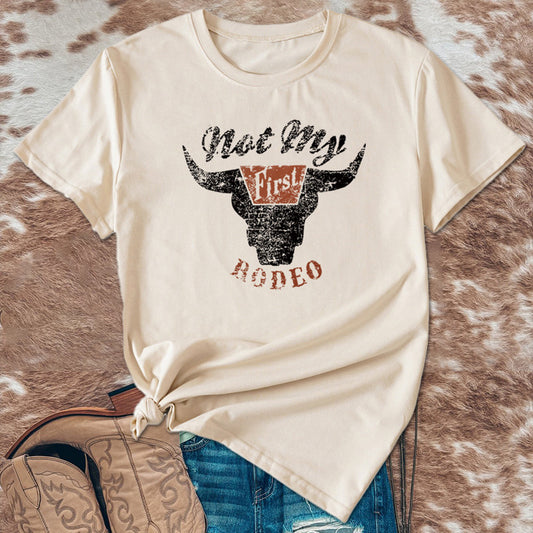 Bull Head Print Short Sleeve T-Shirt