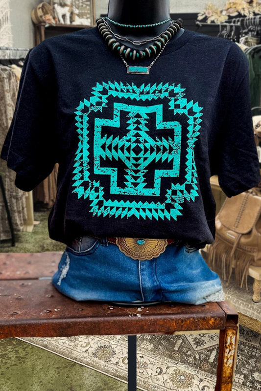 Aztec Print Short Sleeve Tee