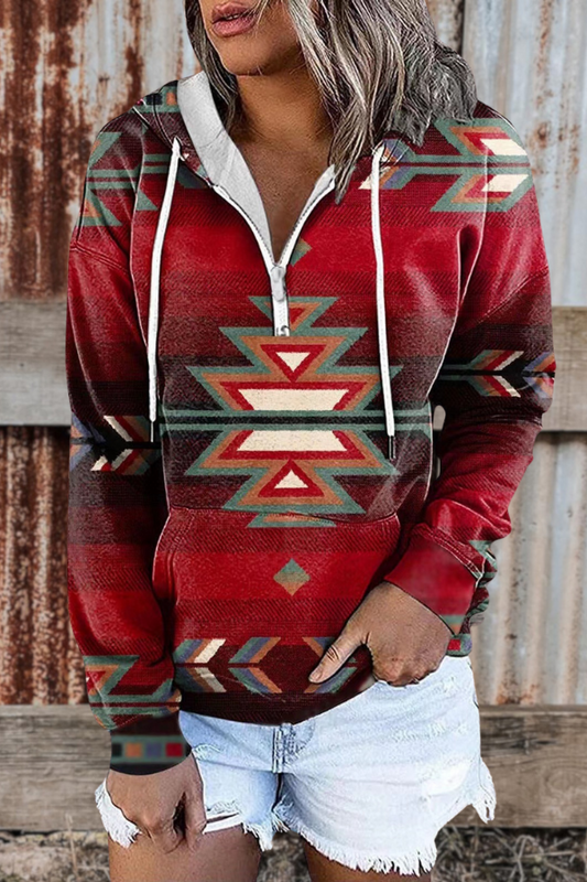 Casual Aztec Printed Hoodie