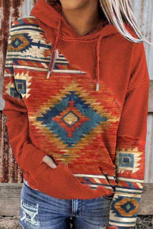 Casual Aztec Printed Hoodie