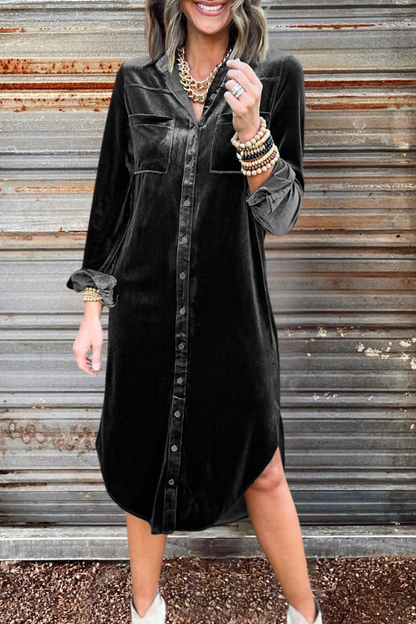 Velvet Button Down Long Shirt Dress Westernwildgirls Velvet Button Down Long Shirt Dress Westernwildgirls