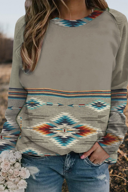 Western Horse Aztec Print Hoodie
