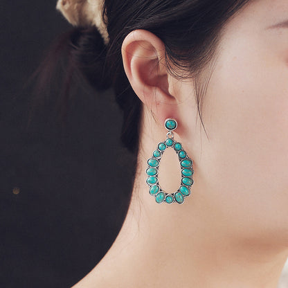 Western Turquoise Drop Earrings