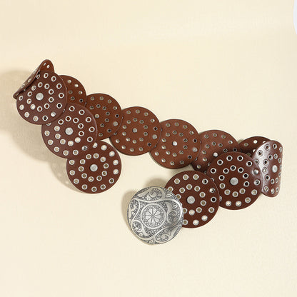 Disc Waist Belts Concho Leather Belts