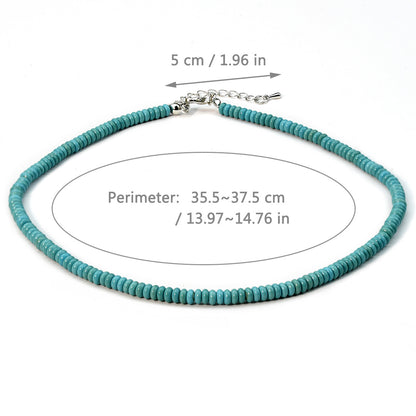 Turquoise Beaded Natural Stone Necklace